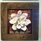 Gardenia (18 3/4” square with frame - Sculptured Flower/mixed media on board)
