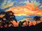 Orange Sorbet Sunrise (30” x 40” Oil on Canvas)
